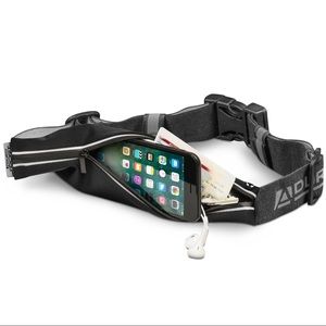 ADURO SPORT Black Running Belt Storage Pouch Waist Pack for Men & Women
